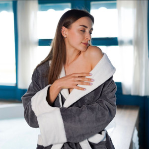 Premium Turkish Cotton Grat Bathrobe for Women