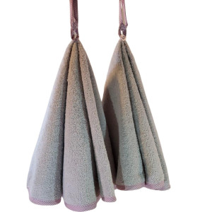 Turkish Cotton Hand Towels 2 Piece - Both Gray